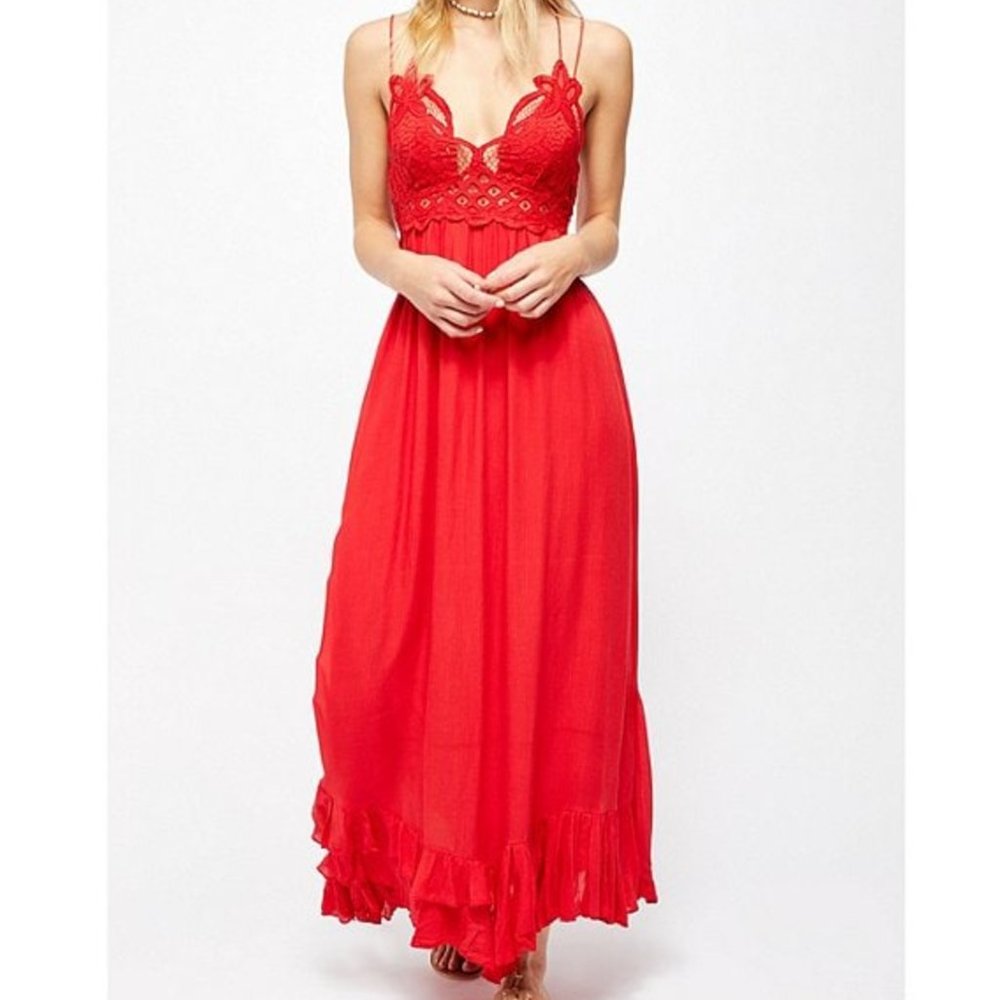 NWT Intimately Free People Adella Red Maxi Dress Size S